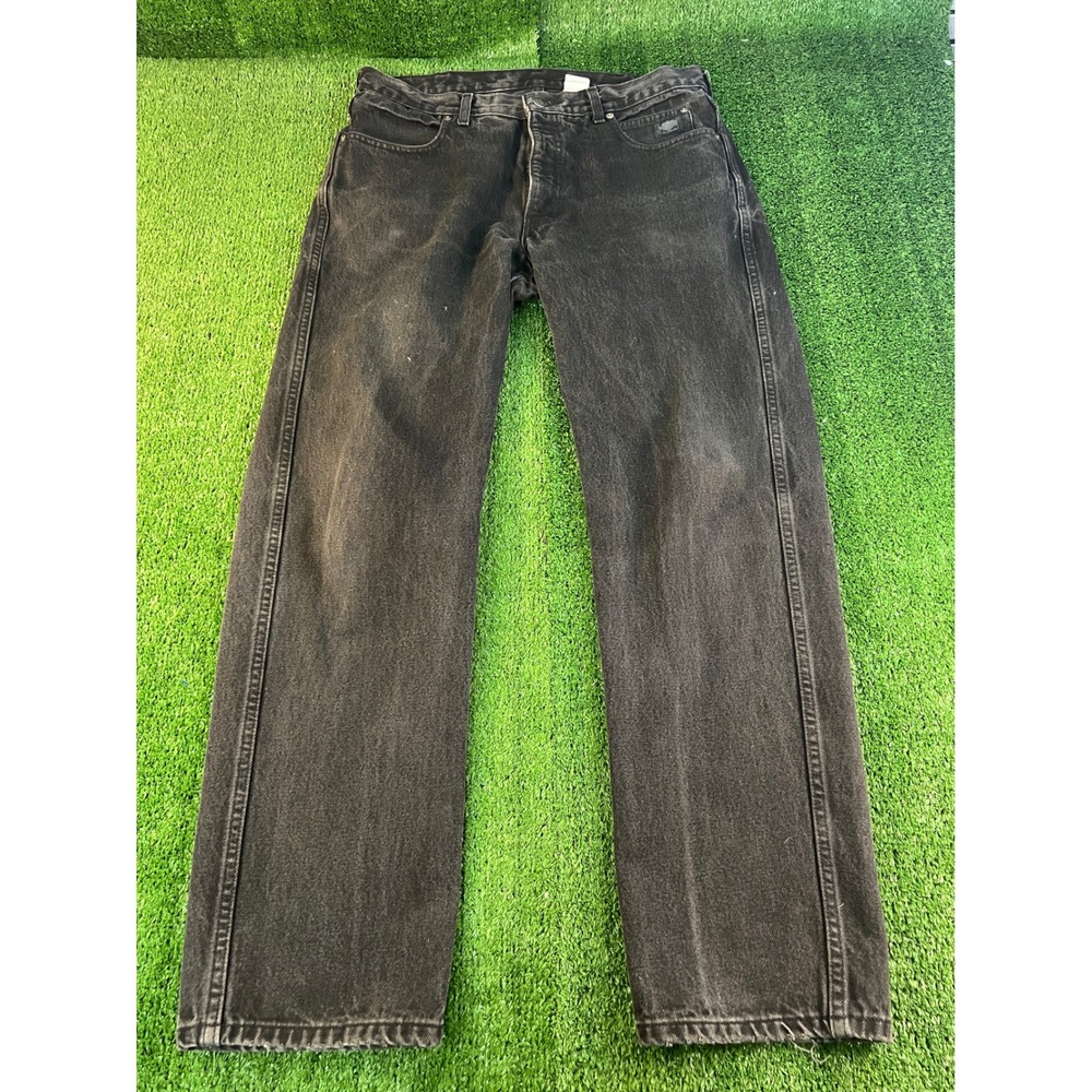 Harley-Davidson‎ Mens Traditional Straight Leg Jeans Faded Black 36x32 Cotton
